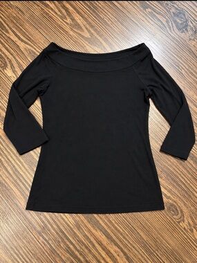 PattyBoutik Black Off-Shoulder 3/4 Sleeve Top